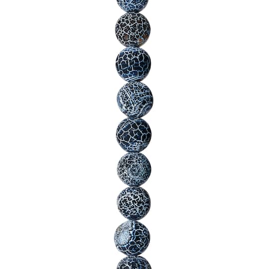 Gray Crackle Agate Round Beads, 10mm by Bead Landing™